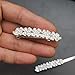 Luxxii (2 Pack) Flower Shaped Rhinestone Crystal Decorated Hair Barrette Clip Hair Pin (Silver Tone)