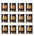 Amber 1 Oz Glass Jar Black Lid - Pack of 12