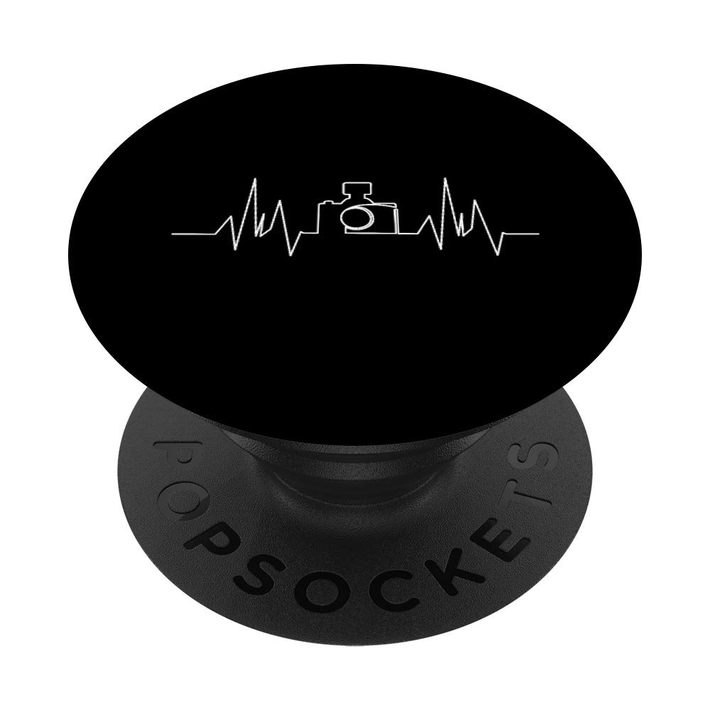 Photography Heartbeat Camera Photographer Reflex Gift PopSockets Grip and Stand for Phones and Tablets