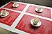 Presence Home Christmas Holiday Placemats - Set of 4 - Washable and Stain Resistant (4, Holiday Red)