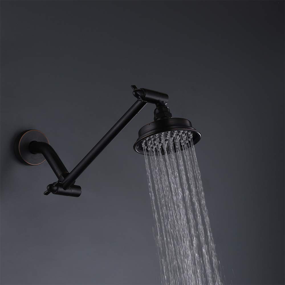 Kes All Brass Shower Extension Arm Adjustable Extender Showerhead