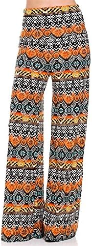 Women's Orange, Grey &amp; Turquoise Tribal Star Palazzo Pants