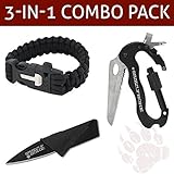 Combo Pack w/ 5-in-1 Carabiner Multitool & Credit Card Knife Survival Life Self Defense Weapon & Ultimate Survival Tool for Zombie Apocalypse Survival Kit