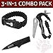 Combo Pack w/ 5-in-1 Carabiner Multitool & Credit Card Knife Survival Life Self Defense Weapon & Ultimate Survival Tool for Zombie Apocalypse Survival Kit