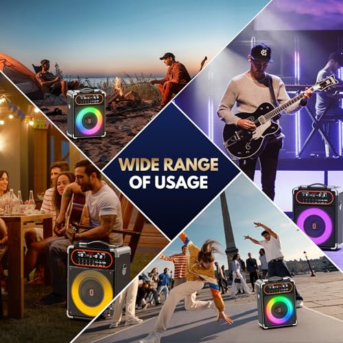HWWR Karaoke Portable Bluetooth 5.3 Speaker with 2 Wireless Microphones for Adults, PA System with Echo Adjustment, Support TWS/TF Card/USB/AUX/TV Connected for Home Party Stage