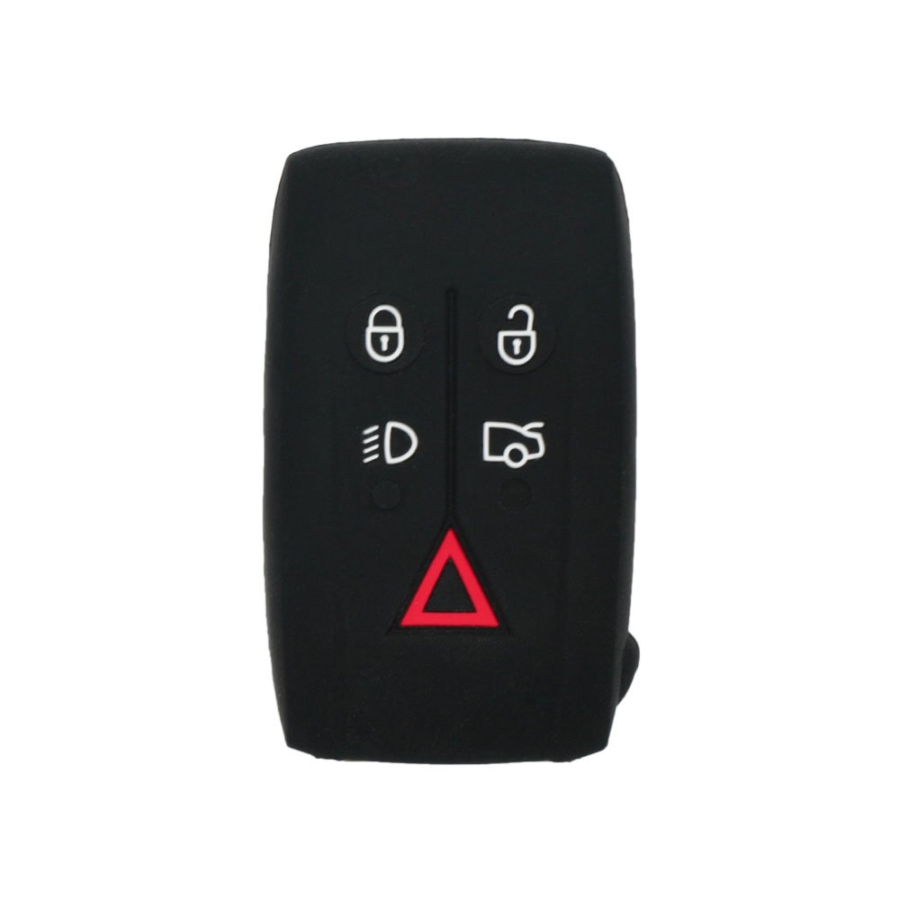 BROVACS Silicone Cover Protector Case Holder Skin Jacket Compatible with JAGUAR 5 Button Smart Remote Key Fob CV4983 Black