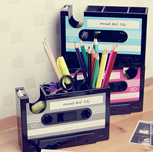Popular Creative adhesive tape holder Pen holder Vase Pencil Pot Stationery Desk Tidy Container office stationery supplier Gift (Pink)