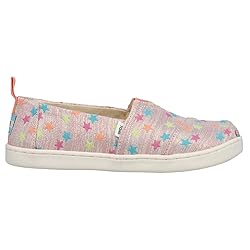 TOMS Kids Girls Alpargata Coral Slip On Flats