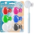 UCEC 6 Pack Toothbrush Covers - Protector Head Caps with Plastic Clip for Travel, Camping, Bathroom, School, Business