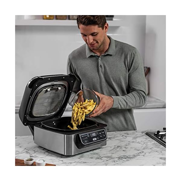 Ninja Foodi Health Grill and Air Fryer [AG301UK] 5.7 Litres, Brushed Steel and Black