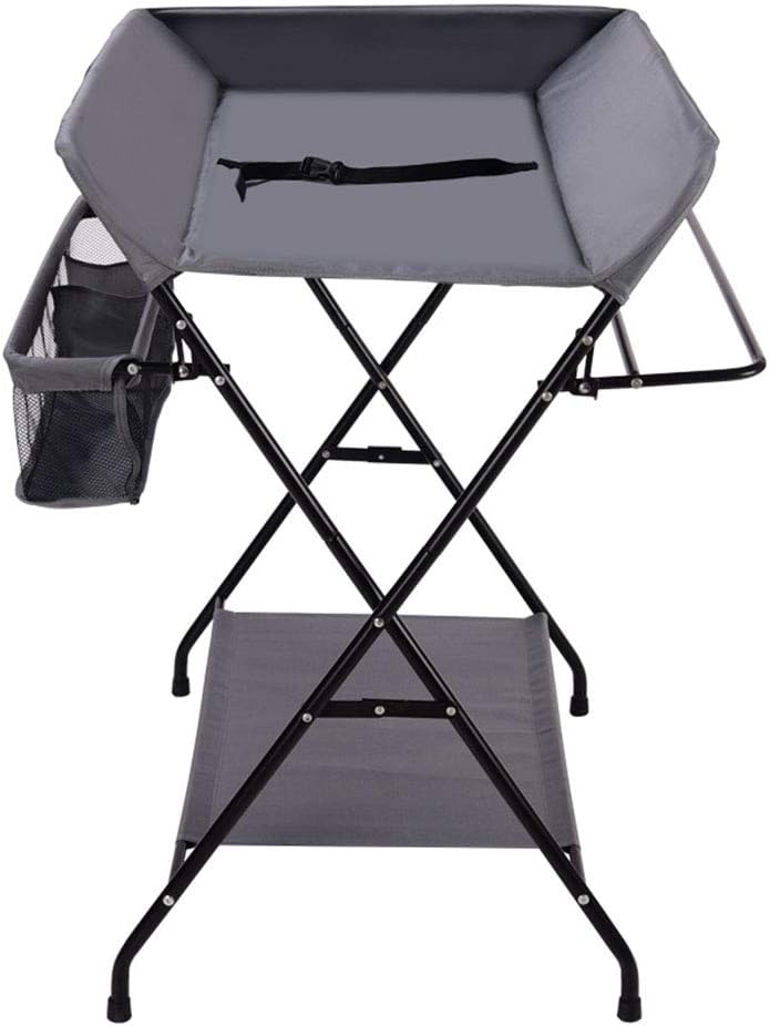 Infant Changing Table Baby Dresser Station Diaper Unit Storage, Folding Massage Units Nursery Organizer, Cross Leg Style