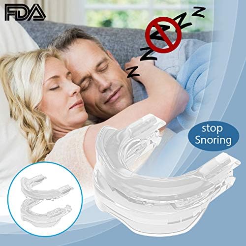 Anti Snoring Devices Mouthpiece,Mouth Guard Adjustable Natural and Comfortable Sleep Restful Night for Teeth Grinding Snore Health Breathing Solution for Men & Woman(Transparent)
