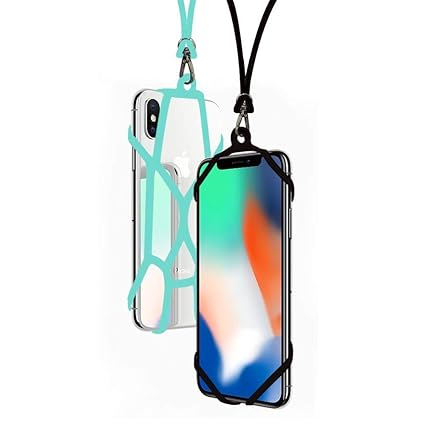 SeOSTO 2pcs Handy Lanyard Case Strap Universal Handy Sling Umhängeband Silikon Halterung Schutzhülle mit für iPhone XS/Xs Max