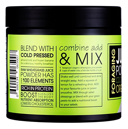 Foraging USDA Organic Wheat Grass Juice Powder (8 oz) Cold Pressed Wheatgrass