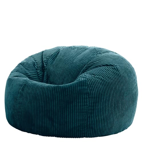 Icon Kingston Sitzsack Cord mit Füllung, Blaugrün