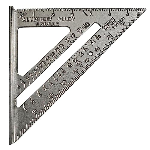 Aluminum Speed Square layout Tool - 7" Multipurpose Triangular Rafter Square for Engineers | Carpenters Square | 180 mm High Precision Builder Set Square Scale for Woodworking