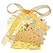 KAZIPA 50PCS Gold Favor Boxes, Butterfly Favor Boxes with Ribbons for Wedding Birthday Party, Gold