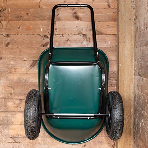 Garden Star 70005 Large Steel Tray Yard Rover Wheelbarrow, Green/Black - Thumbnail 4