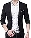 XQS Men's Stylish Slim Fit One Button Notch Lapel Patch blazer