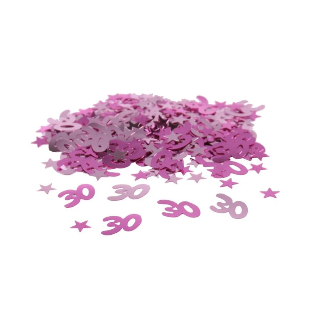 30th Age 30 Pink Confetti with Stars
