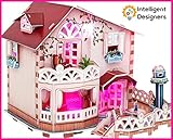 Build Wonderful Loving Memories With Our Best Holiday Bungalow Dollhouse 3D Puzzle With LED Light - A Perfect Special & Fun Gift For Kids - Beautiful & Detailed - Easy to Assemble - No Glue or Scissor