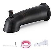 Slip On Bathtub Spout with Diverter, Extra Long 6 Inch Bathtub Spigot, Shower Spout with PTFE Tape & Hex Wrench, Fits for 1/2