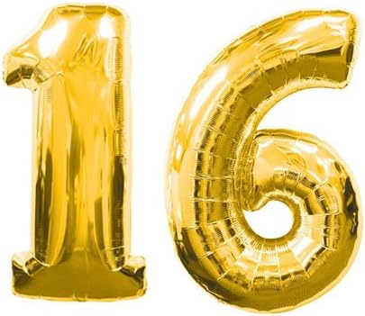 Helium Gold Number Balloon 40" Class Elegant Design (Set of 2) (16)
