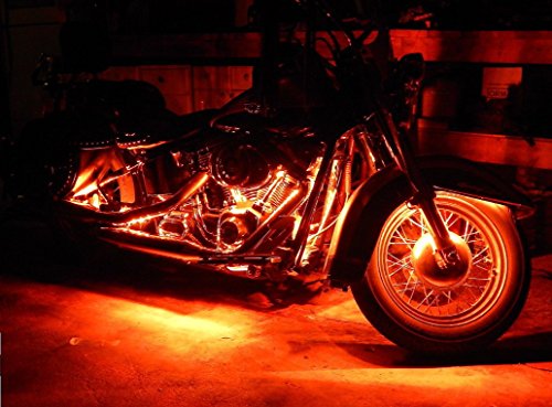 12pc wireless remote Bluetooth RGB LED Car Motorcycle Glow Lights Flexible Neon Strip Kit,fits most motorcycles, bike with wireless bluetooth remote control