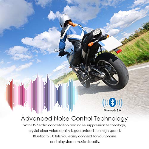 Helmet Bluetooth Intercom Kit Bluetooth Intercom Helmet Headset 1200m Motorcycle Headphone Waterproof for 6 Riders Waterproof 2 Pack - Thumbnail 4