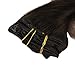 Full Shine Clip in Hair Extensions Real Human Hair Darkest Brown to Chestnut Brown Mix Ash Blonde Clip in Real Human Hair Extensions Straight Double Weft Clip in Extensions 7 Pcs 16 Inch