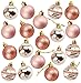 Juvale Rose Gold Christmas Tree Ornaments (2.3 in, 36 Pack)