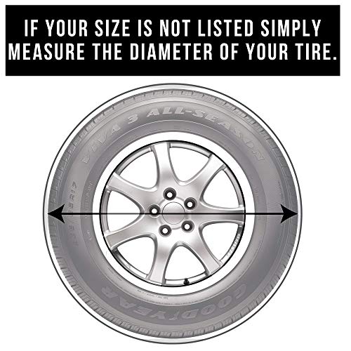 Smart Design RV Wheel Covers - Model 3 - Protects Against Rust & Storage Damage - for RV, Semi Trucks, Large Vehicle Tires (2-Pack) (Fits 29-31.75" Diameter Wheels) [White w/Felt] - Thumbnail 3
