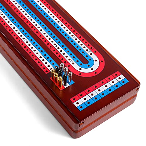 Ceebyfa Cribbage Board Game Set with Large Storage Area, Solid Wood 3