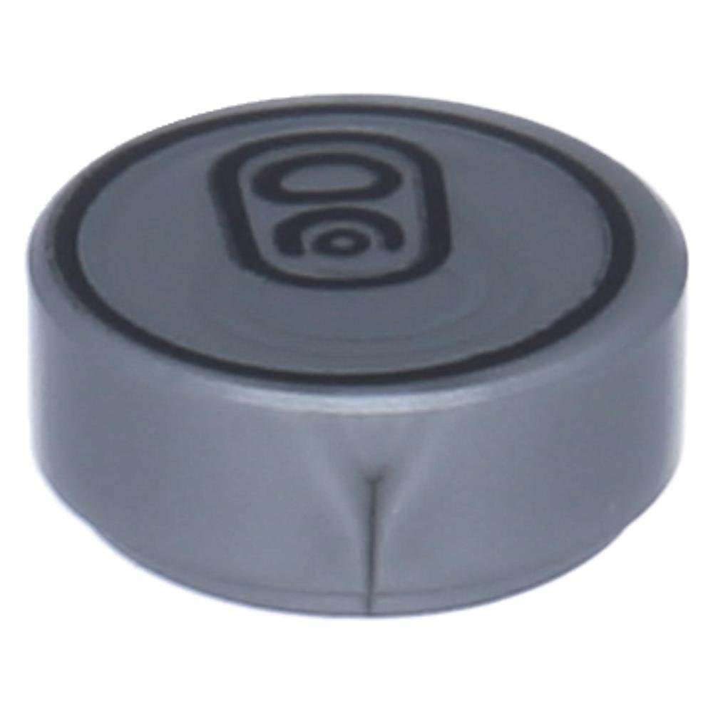 LEGO 10 x Tile, Round 1 x 1 with Soda Pop Can Top Pattern Flat Silver