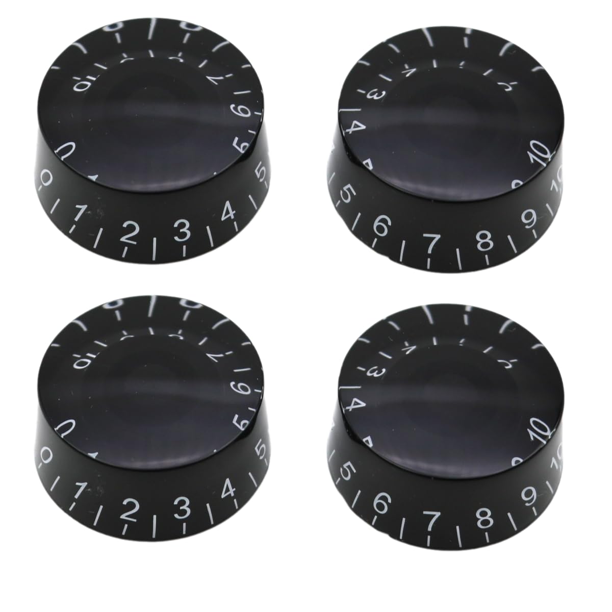 Photo 1 of AITAIYA 4pcs Black LP Electric Guitar Knobs and Guitar Bass Speed Volume Tone Control Knob Metric LP Style Electric Guitar Parts Replacement Set of 4Pcs Black