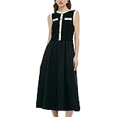 GOELIA Women's Triacetate Mini Dress Summer Business Casual A Line V-Neck Button Dresses for Wedding Guest Teacher Work