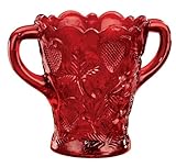 Miles Kimball Red Depression Style Glass Strawberry Design Spooner