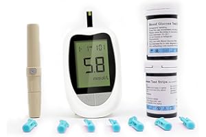 Blood Sugar Monitor - Lancing Device with 50 Strips and 50 Lancets and Travel Case, No Coding Quick Test