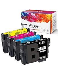 Cartucho de tinta remanufacturado de repuesto para Epson 288XL 288 XL T288XL para usar con Expression Home XP-440 XP-330 XP-340 XP-430 XP-434 XP-446 impresora (1 negro, 1 cian, 1 magenta, 1 amarillo) 4 unidades