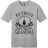 Retirement Grandpa Gift Retired Guitarist Young Mens T-Shirt Large LtHtr
