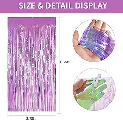 TONIFUL 2Pcs Purple Tinsel Foil Fringe