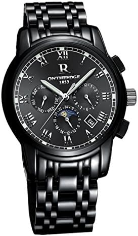 Men's Automatic Watches Stainless Steel Wrist Watch Self Winding Luxury Luminous Watch for Men (Black)