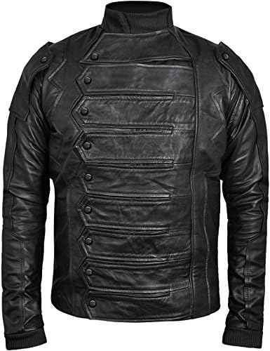JJacketBucky Straps Black Detachable Sleeves Vest Jacket 2 in 1 Style - Real Leather