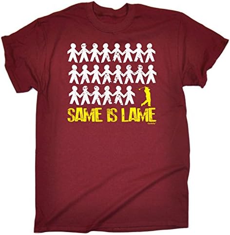 SAME IS LAME GOLF (XXL - MAROON) NEW PREMIUM LOOSE FIT BAGGY T-SHIRT - slogan funny clothing joke novelty vintage retro t shirt top men's ladies women's girl boy men women tshirt tees tee t-shirts shirts fashion urban cool geek hipster be different stand out golfer polo clubs ball day for him her brother sister mum dad mummy daddy father mother birthday ideas gifts christmas present gift S M L XL 2XL 3XL 4XL 5XL - by 123t