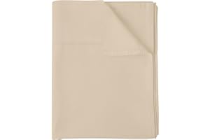 SHUNJIE.HOME Flat Sheet Only King Size, 400 TC 100% Egyptian Cotton Flat Sheet -Beige Cotton Top Sheet- Wrinkle, Fade, Stain Resistant (Beige-King)