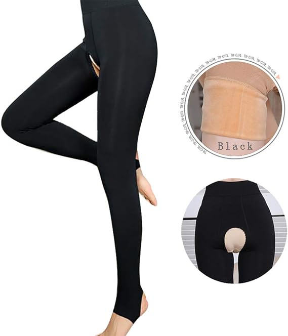 MILIAN Women's Winter Warm Thick Crotchless Tights High