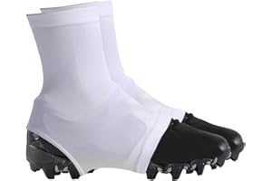 Goodliest Lightweight Spats Football Cleat Covers Solid Color Lace Covers Super Soft Cleat Sleeves for Rugby Soccer Hockey Baseball Kids Teenagers Adults White