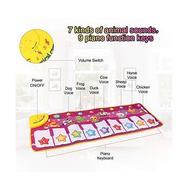 PROACC-Piano-Playmat-Kids-Piano-Keyboard-Music-Playmat-Toy-Large-Size-39-14-Inches-Funny-Dancing-Mat-for-Babies-Toddler-Boys-and-Girls-Gift PROACC Piano Playmat, Kids Piano Keyboard Music Playmat Toy, Large Size (39 * 14 Inches) Funny Dancing Mat for Babies…