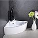WENKEN One Hole Small Corner Ceramic Above Counter Top Bathroom Sink with Drainer, Vessel Sink with Overflow 12.6 x 12.6 x 17.1
