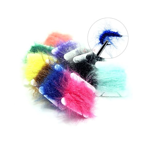 SAMS-FISHING-10-Cards-Fly-Tying-Materials-Dubbing-UV-Polar-Chenille-Fibers-Popular-Colors-Assortment
